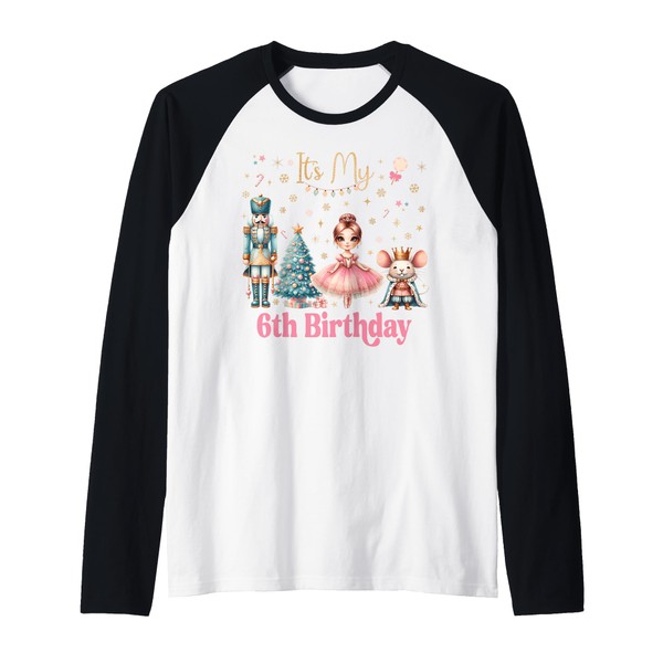 Nutcracker Birthday Girl Party Xmas Costume Raglan Baseball Tee