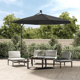 Replacement Fabric Anthracite 100% Polyester 138 in Diameter, Outdoor Living, Outdoor Umbrella & Parasol Accessories, Outdoor Umbrella & Sunshade Fabric, 313814