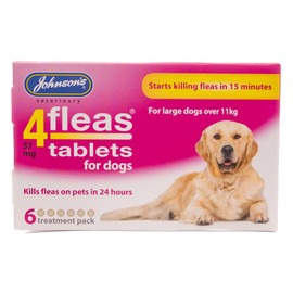 Johnsons Veterinary Products 4Fleas Dog Flea Tablets for Large Dogs, 6 Tablets