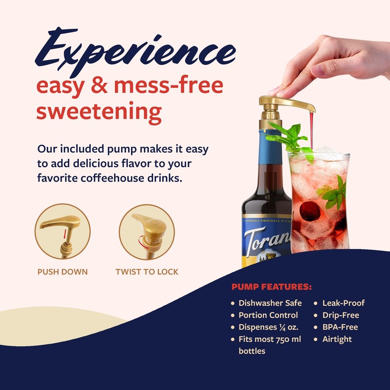 Torani Sugar Free Syrup, Black Cherry Flavored Syrup for Drinks,