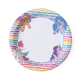 Glad MLP Pony Stripes Mesa, 10 pulgadas - 20 unidades, platos de papel