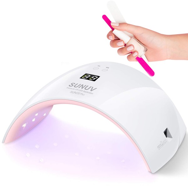 SUNUV Nail Dryer LED UV, Lamp for Gel Nails, UV LED Nail Lamp 30s/60s Timer, Infrared Sensor, LCD Display, Suitable for All Gel, for Manicure/Pedicure Nail Art at Home and Salon