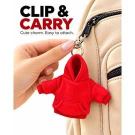 Mini Hoodie Stress Ball Keychain – Cute Detachable Sweatshirt Key Ring with Buckle, Fun Fidget Accessory for Bags, Car Keys & Gifts