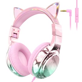 JYPS Children's Headphones, Headphones with Cable, 85/94 dB Volume Limiter, Audio Sharing, Foldable, Adjustable, Stereo Sound, from 3 5 6 7 Years for School/Tablet/PC
