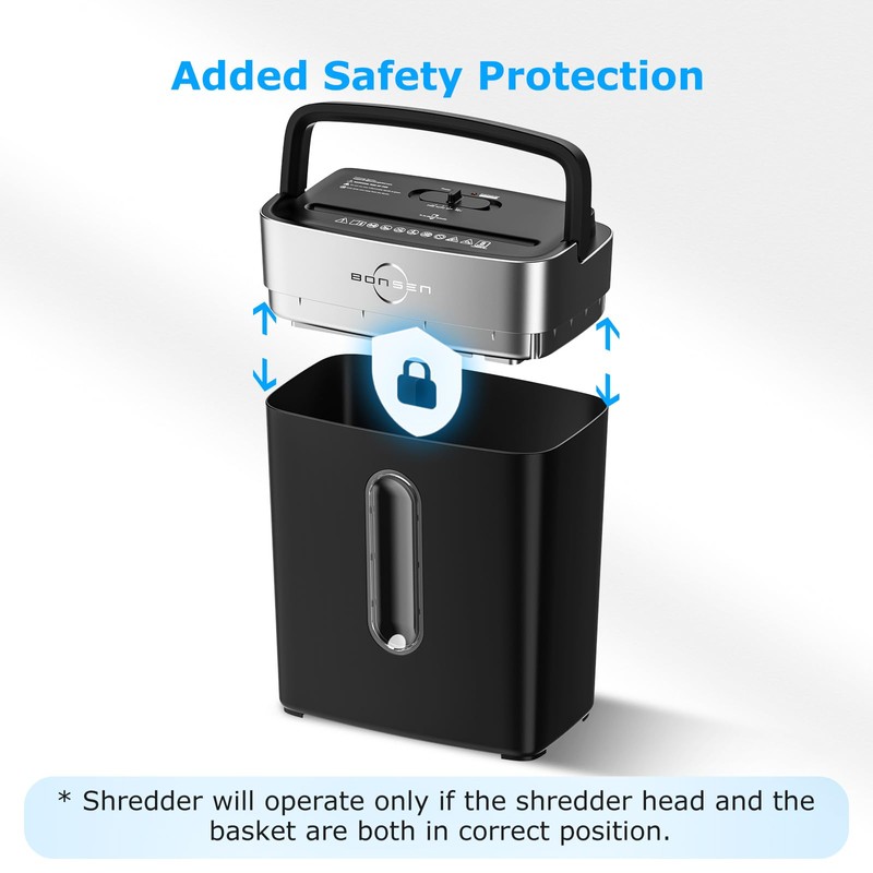 BONSEN Shredder for Home Office, 4 Gallons 8-Sheet Cross Cut