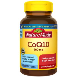 Nature Made Nature Made CoQ10 200 mg, Dietary Supplement for Heart Health and Cellular Energy Production, 100 Softgels, 100 Day Supply