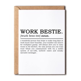 LillaGifts Work Bestie Definition Card - Card For Work Bestie - Work Bestie Birthday Card - Friends Birthday Card, 5x7 inches