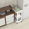 FoverOne Bamboo Kitchen Storage Cart on Wheels, 3 Tier Wood
