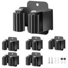 5 PCS Broom Holder Wall Mount, Upgraded Heavy Duty Mop and Broom Holder Wall Mount, Stainless Steel Broom Hanger Mop Holder Rack for Kitchen Laundry Garden Tool Organizer