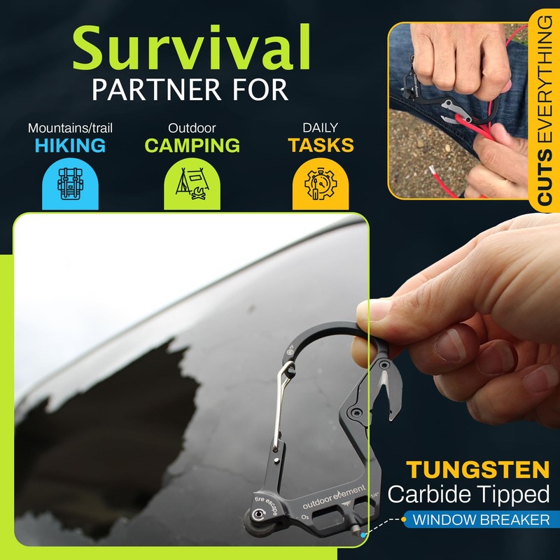 Outdoor Element, Multi-tool for Outdoor Camping, Fire Escape, Multi-functional Tool,