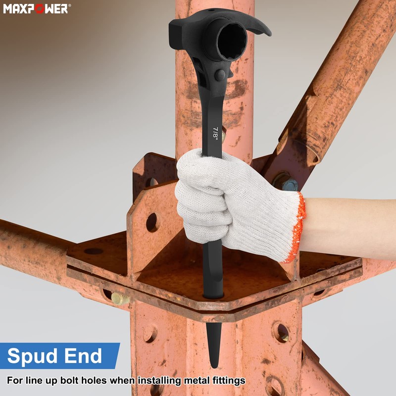 MAXPOWER 3/4" x 7/8" Scaffold Ratchet Wrench, Spud Podger Spanner,