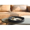 HofferRuffer Top Nocth PU Leather Round Serving Tray, Decorative Serving