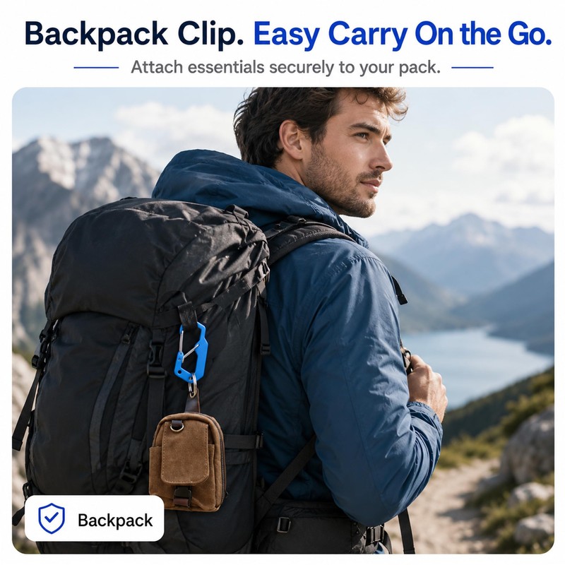 Anti Pickpocket Zipper Lock for Backpacks, 3-Shaped Dual Spring Carabiner