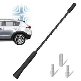 1 Car Aerial, Universal Car Radio Aerial Replacement, AM/FM Signal Booster with M4, M5, M6 Threads, 23cm/9" Length, Compatible with Trucks, Hatchbacks, Sedans, Campers