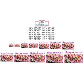 NAILSIGNS.com Solar X Nails Nail Salon Sign Advertising Marketing Décor Horizontal (Photo-Realistic Paper Poster Matte Non-Laminated [Indoors], 24")