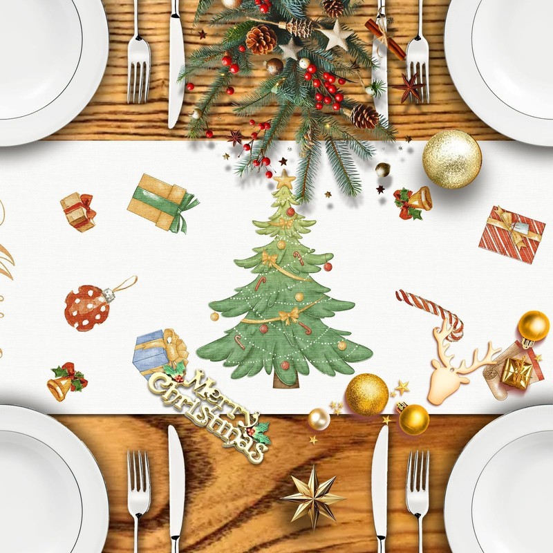 Aitsit Christmas Table Runner, 40 x 180 cm, Washable, Winter