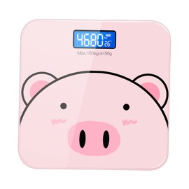 IWOWHERO 1PC USB Charging Cartoon Body Weight Scale Durable Tempered Electronic Weight Measuring Scale for Home Use Lovely Design for Adults Convenient Charging Function