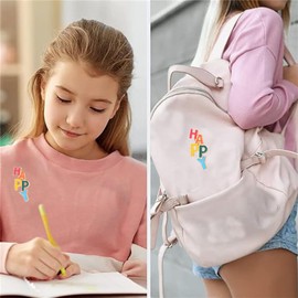 2PCs Luck Happy Brooch Inspirational Saying and Quotes Lapel Pin Colorful Alloy Words Brooch Enamel Pin Bag Purse Accessories Positive Phrase Badges Brooch for Friends Clothing Decor Jewelry Gift