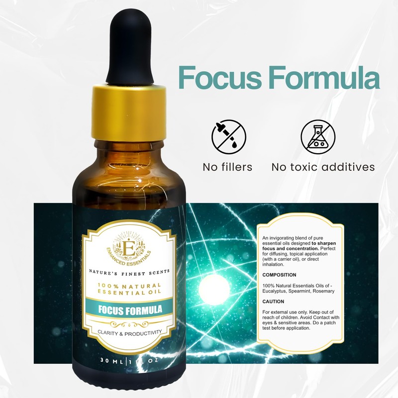 Essential Oil Blend for Focus & Clarity by Enhanced Essentials