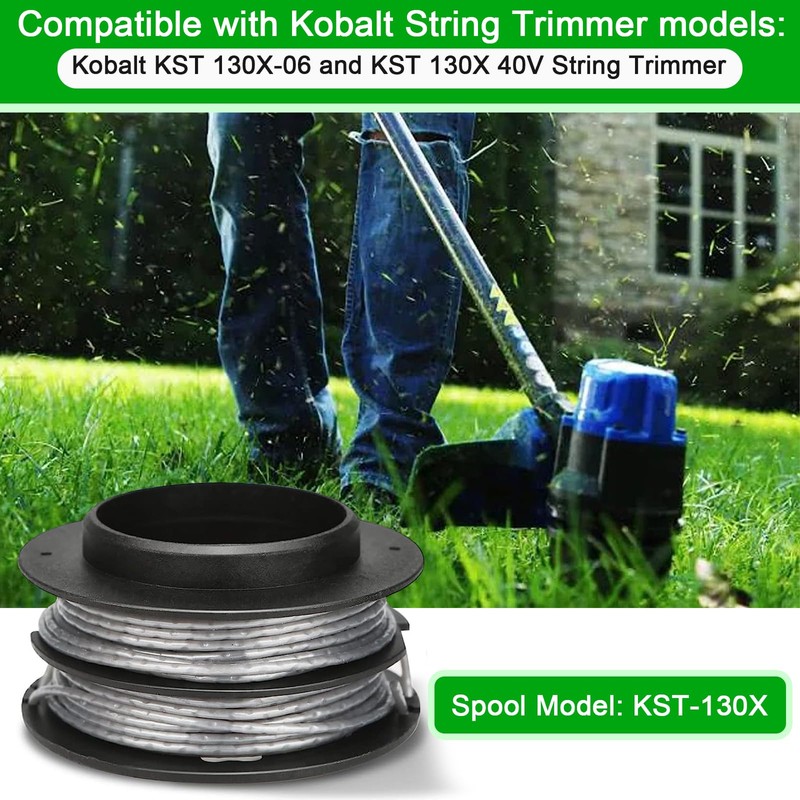 Katifee KST-130X Replacement Line Trimmer Spool for Kobalt 40-Volt String