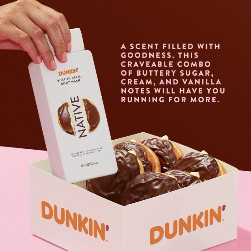 Native DUNKIN Donuts Boston Kreme Body Wash 18 fl oz