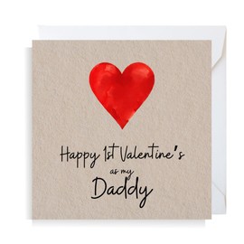 Second Ave 1st Valentine's As My Daddy Square Valentine's Day Greetings Card