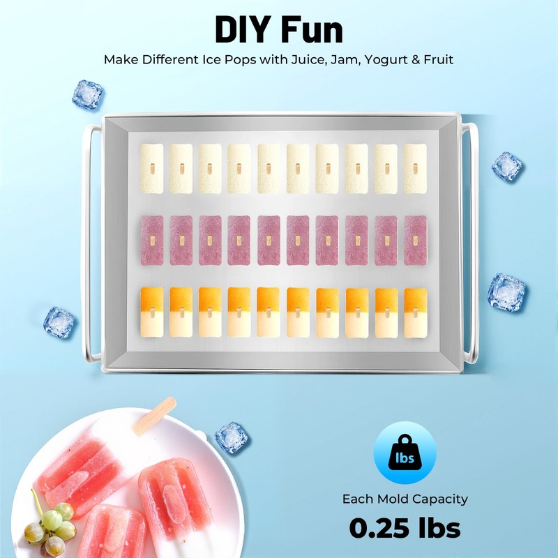 Ice Cream Maker Mold Set, 20/30Pcs Stainless Steel Ice Lolly