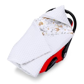 Totsy Baby Swaddling Blanket, Baby Seat Blanket, Pram 90 x 90 cm, Universal Baby Blanket for Buggy, Car Seat, All-Year Blanket, Minky Cotton, Deer, Light Grey