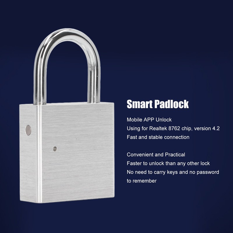 Bluetooth Padlock USB Rechargeable APP Control Impact Resistant Smart Padlock