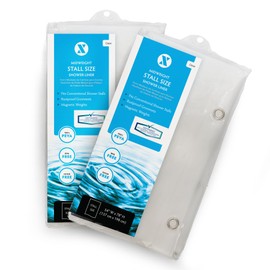 SlipX Solutions Protected Shower Stall Curtain Liner 54" x 78", Clear (2 Pack, Clear, XL)