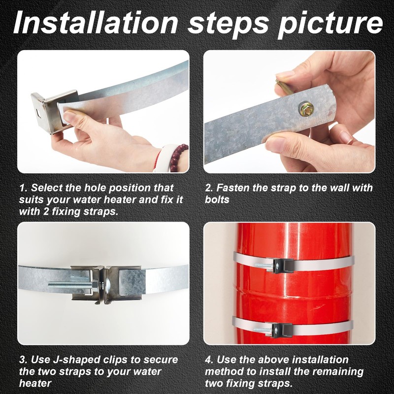 Zonon 2 Set Seismic Water Heater Strap Kit Adjustable 90''