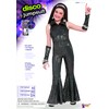Rubie's Girl's Forum Disco Costume Jumpsuit, Medium, Black and Silver