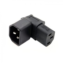 cablecc IEC Male C14 to Up Direction Right Angled 90 Degree IEC Female C13 Power Extension Adapter