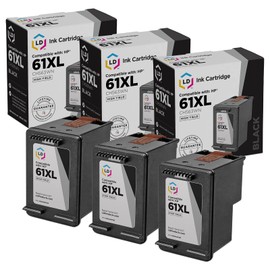LD Products Remanufactured 61XL CH563WN Replacements for HP 61 Black Ink Cartridge HP61XL High Yield Works with HP Envy 4500 4502 5530 Deskjet 2540 3510 OfficeJet 4630 (3-Pack)