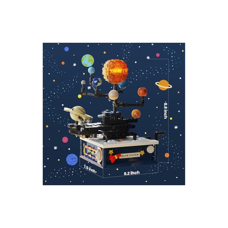 Solar System Building Sets with Light - 775 PCS Rotatable