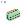 sourcing map 5 Packs PCB Spring Clamp Block Connector KF141R