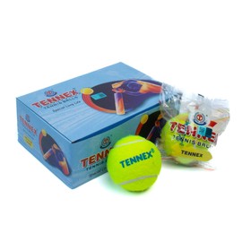 TENNEX Cricket Tennis Ball Yellow Light/Soft | Standard Size | Underrarm Cricket (6)