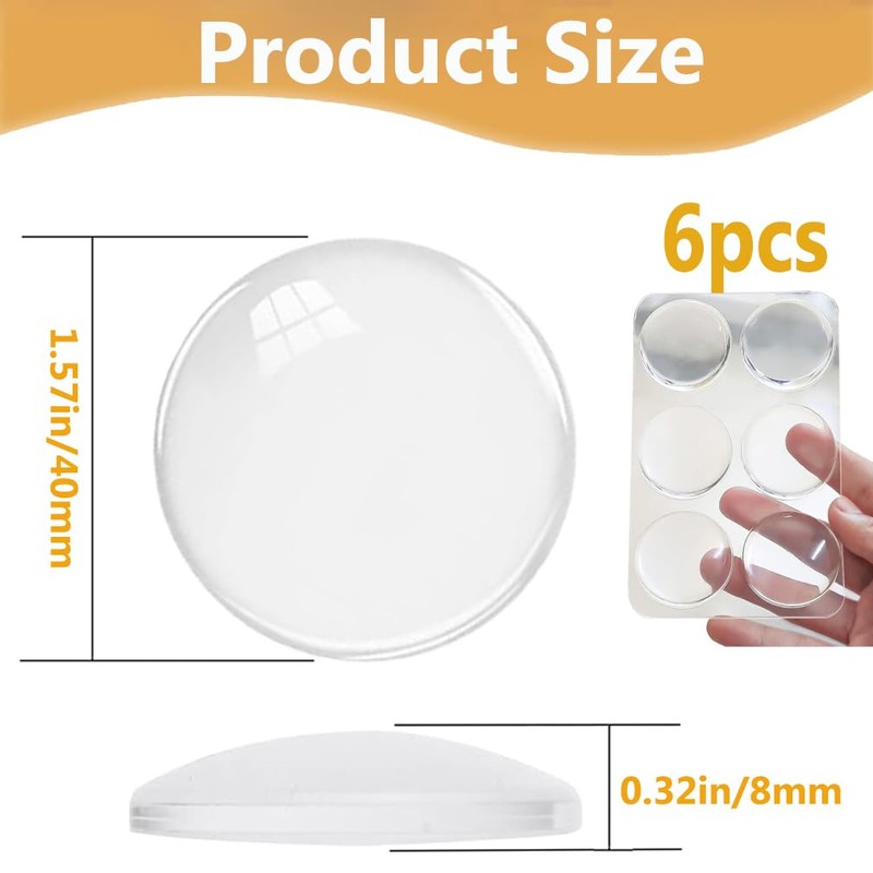 6pcs Door Stopper, Clear Rubber Feet Pads, Self Stick Noise