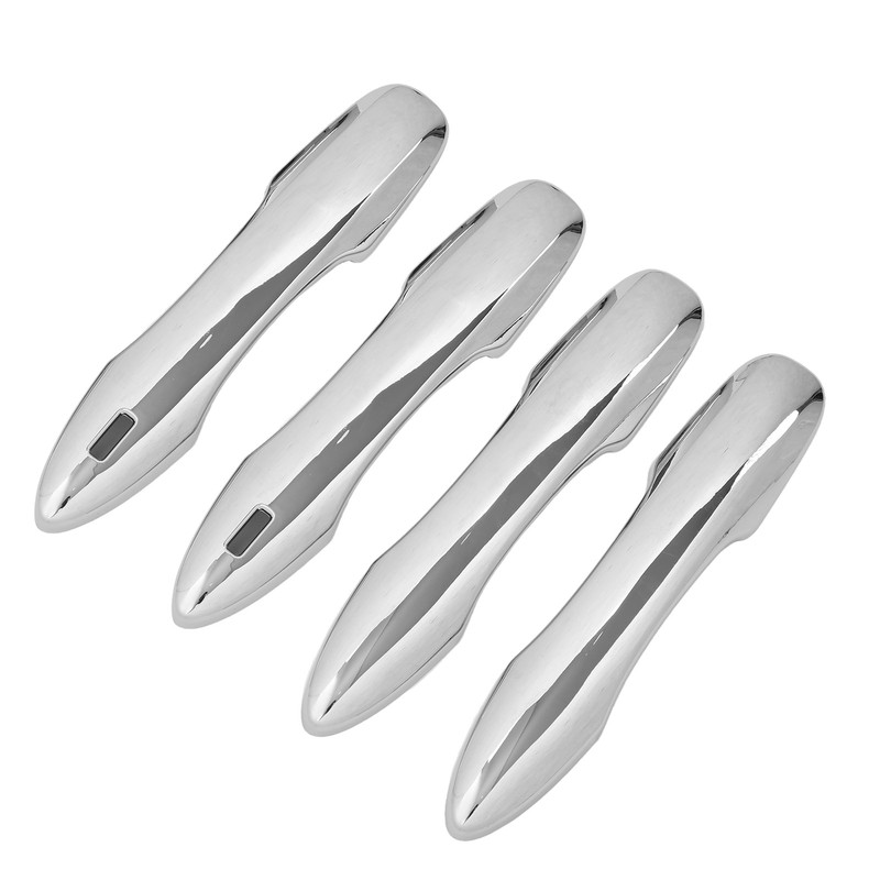 4PCS Exterior Door Handle Cover Trim ABS Chrome Self Adhesive