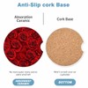 Red Rose 2 Pack Car Cup Holder Coaster Anti Slip