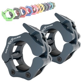 WARM BODY COLD MIND Reinforced 50 mm Dumbbell Clasps, Olympic Barbell Collars - Quick Release Dumbbell Clips, Olympic Barbell Clasp, Barbell Clamps, Dumbbell Clamps (Grey)