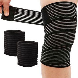 AllToze Bandage Supporter, Taping Supporter, Compatible with All Parts, Bandage, Velcro, Wrap Type, Free Supporter, Set of 2, 74.8 inches (190 cm)