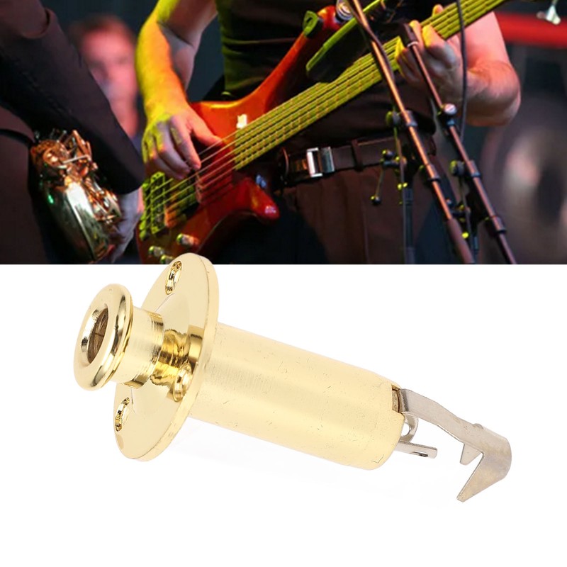 6.35mm Guitar Output Jack Socket Metal Construction Endpin Pickup Jack