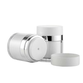 Wresty 2 Pack Airless Cosmetic Container Empty Acrylic Air Pump Jars Travel Vacuum Bottle Airless Cream Lotion Sample Containers Makeup Packing Pump Bottle Jar (50g/1.7oz)