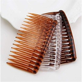 3Pcs Multicolor Classic French Side Comb Light Coffee Transparent Dark Coffee Color Plastic Side Combs Insert Combs Hair Combs for Women,Small Hair Combs for Women,Long Hair Accessories for Women