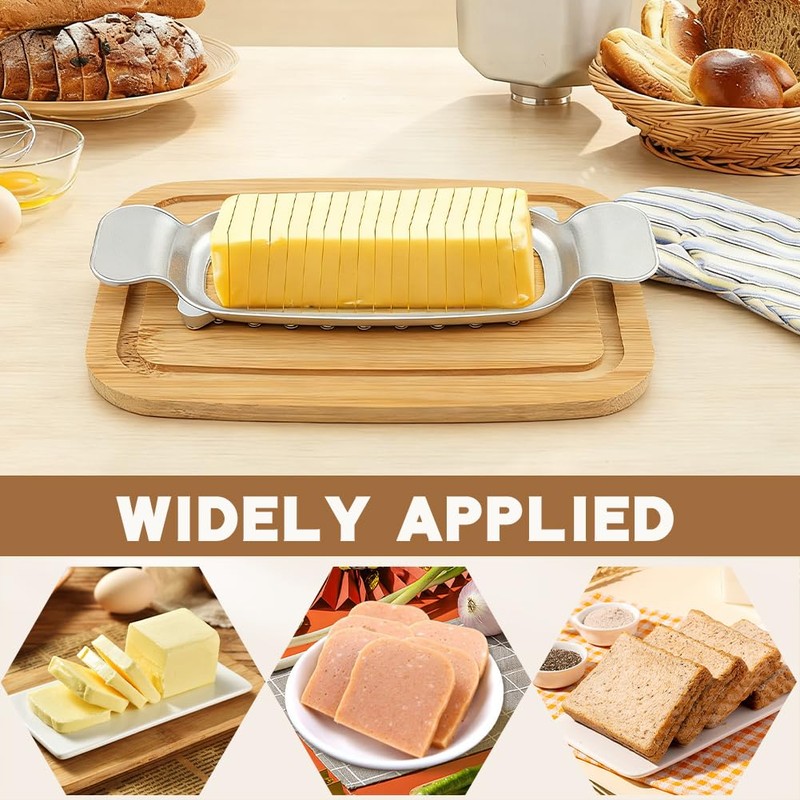 Butter Dish with Lid and Slicer Set for Standard Butter