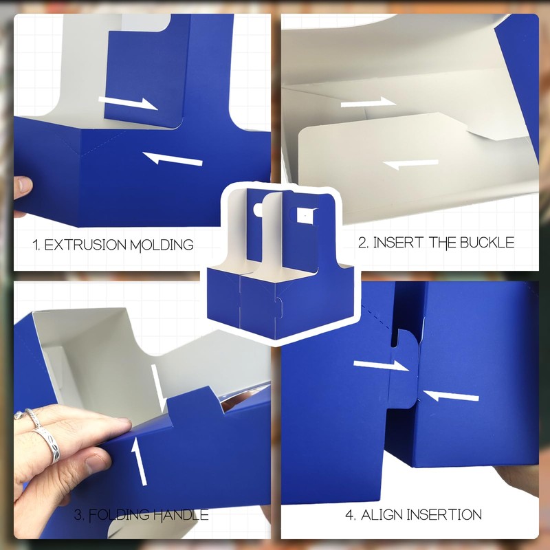 2 Cup Disposable Drink Carrier for Delivery with Handle,30 Count