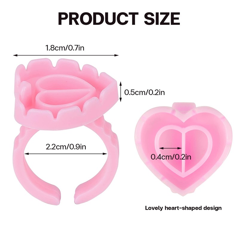 Pretty memory 150 Pcs Glue Rings for Eyelash Extensions, Lovely