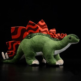 ZHONGXIN MADE Simulation Stegosaurus Dinosaur Stuffed Plush Toy - 16inch Green Dinosaur Tyrannosaurus Plushie, Figurines Stuffed Toys Soft, Gifts Collectible for Kids