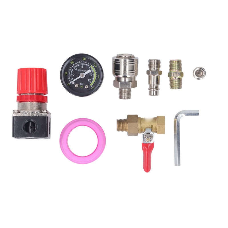 Air Compressor Regulator, 0‑180 PSI Air Gauge Regulator, European Style